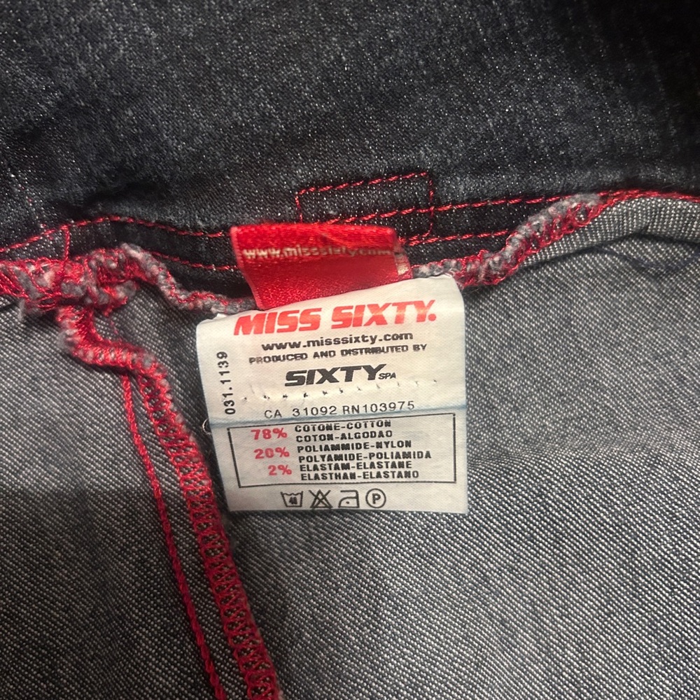 Vintage MISS SIXTY *Flare Nixie* Low Rise Jeans Size 33 Long Inseam 35” Tall - Picture 2 of 10